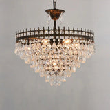 Victorian Clear Teardrop Crystal Chandelier For Living Room - Crown Shaped Hanging Lamp Rust / 19.5