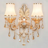 Victorian Metal Wall Sconce With Candlelight Shade And Crystal Décor 2 / Silver Cylinder