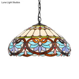 Victorian Stained Glass Dome Pendant Light For Dining Room Ceiling