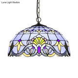 Victorian Stained Glass Dome Shade Pendant Ceiling Light - Single Fixture