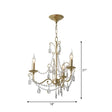 Victorian Style Crystal Accented Metal Chandelier With Gold Finish 3 /
