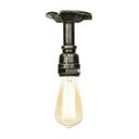 Vintage 1-Light Pipe Ceiling Fixture In Metallic Semi Flush - Aged Silver/Brass/Bronze For Kitchen