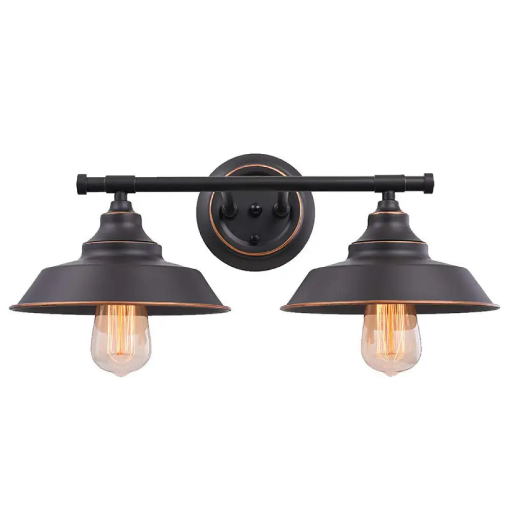 Vintage 2-Head Metal Wall Sconce Light For Bathroom Vanity Coffee