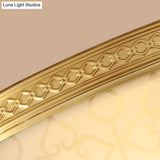 Vintage 2 Layer Frost Glass Flush Mount Ceiling Light In Gold - Living Room Décor