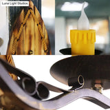 Vintage 2-Light Candle Sconce With Wood Backplate In Black Resin Wall Mount
