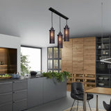 Vintage 3/8 Bulbs Pendant Light With Mesh Shade - Stylish Kitchen Ceiling Fixture In Black 3 /