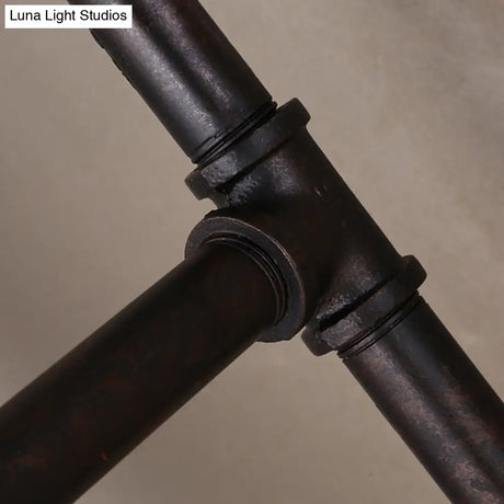 Vintage 3-Head Iron Wall Mount Light In Black For Corridor