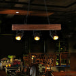 Vintage 3-Headed Metal Island Pendant Light With Black Barrel Shade: Restaurant Lighting On Linear