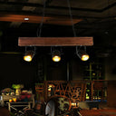 Vintage 3-Headed Metal Island Pendant Light With Black Barrel Shade: Restaurant Lighting On Linear