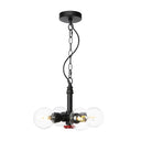 Vintage Amber/Clear Glass Chandelier Pendant Lamp - 4 Lights Global Black Hanging Ceiling Fixture