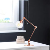Vintage Amber/Clear Glass Table Lamp With Global Styling For Bedroom 1-Light Black/Bronze Finish