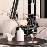 Vintage Amber/Clear Glass Table Lamp With Global Styling For Bedroom 1-Light Black/Bronze Finish