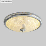 Vintage Amber Prismatic Glass Led Flush Ceiling Light Fixture Gold/Chrome Finish 14’/18’ Width