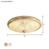 Vintage Amber Prismatic Glass Led Flush Ceiling Light Fixture Gold/Chrome Finish 14’/18’ Width