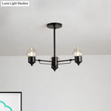 Vintage Bedroom Pendant Chandelier - Candle Clear Glass Light 3/6/8-Light Black