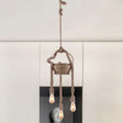 Vintage Beige Hemp Rope Chandelier - Rustic Hanging Light For Living Room 3 /
