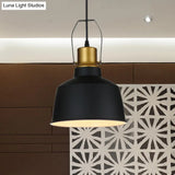 Vintage Bell Ceiling Pendant Light - Black Aluminum Hanging Lamp With Handle