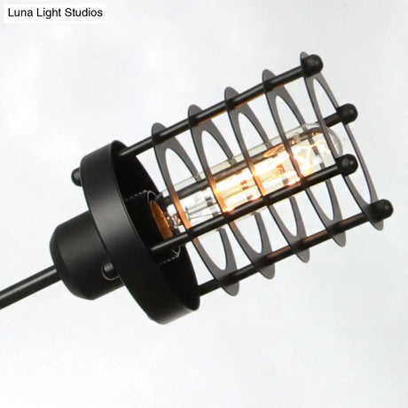 Vintage Black Chandelier Light: Starburst Metal With 9/12/15 Heads & Cylinder Frame Shade For
