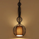 Vintage Black Metal Pendant Light - Oval/Gourd/Lantern Design 1-Light Ideal For Dining Room Ceiling