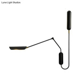 Vintage Black Tubular Wall Mounted Lamp - Metal 2-Light Living Room Fixture