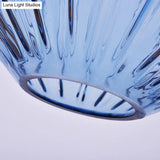 Vintage Blue Prism Glass Lantern Pendant Light For Living Room Suspension