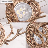 Vintage Blue-Purple/Clear Teardrop Crystal Led Ceiling Light For Bedrooms
