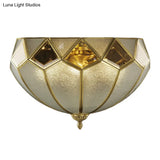 Vintage Brass Dome Flush Light Fixture With Clear Glass For Bedroom - 4 - Light Ceiling Lamp