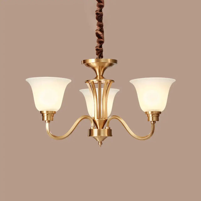 Vintage Brass Pendant Chandelier With Frosted Glass For Flared Stair Ceilings 3 /