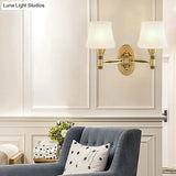 Vintage Brass Wall Sconce With Milk Glass Cone Shade For Bedroom