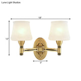 Vintage Brass Wall Sconce With Milk Glass Cone Shade For Bedroom
