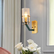 Vintage Brass Wall Sconce With Seeded Glass Shade - 1-Bulb Indoor Lighting Fixture