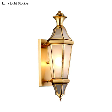 Vintage Brass Wall Sconce With Translucent Glass - Perfect Bedside Light