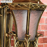 Vintage Bronze Hexagonal Wall Mounted Lamp With Textured Glass Shade