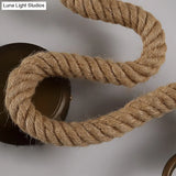 Vintage Bronze Roped Sconce Light Fixture: Bedroom Wall Mounted With Curved Design