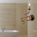 Vintage Bronze Roped Sconce Light Fixture: Bedroom Wall Mounted With Curved Design / Right