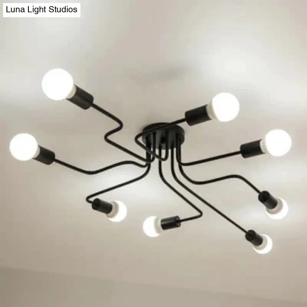 Vintage Ceiling Lights Iron Personality For Living & Bed Room 8 Heads No Bulb / Warm Light 110V