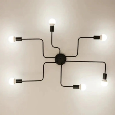 Vintage Ceiling Lights Iron Personality For Living & Bed Room 6 Heads No Bulb / Warm Light 110V