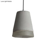 Vintage Cement Bell Pendant Light: Grey 1-Head Ceiling Lamp Kit With Resin Detail