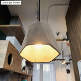 Vintage Cement Pendant Lamp - 1 Light Dining Room Hanging Fixture In Grey Bowl/Cylinder/Semi Circle