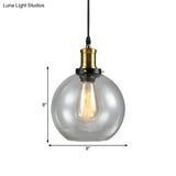 Vintage Clear Glass Hanging Ceiling Light With Brass Finish Ideal For Living Room Décor