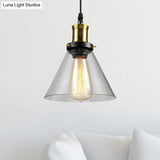 Vintage Clear Glass Hanging Ceiling Light With Brass Finish Ideal For Living Room Décor