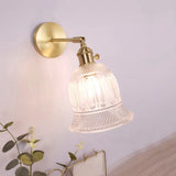 Vintage Clear Glass Wall Mounted Lamp - Single-Bulb Light Fixture For Bedroom / E