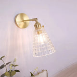 Vintage Clear Glass Wall Mounted Lamp - Single-Bulb Light Fixture For Bedroom / J