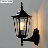 Vintage Clear Glass Wall Sconce: Tapered Single-Bulb Courtyard Lamp