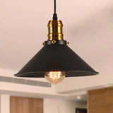 Vintage Cone Metal Ceiling Pendant - 1/2/3-Pack Stylish 1 Light Black 10/12/14 Width For Dining Room