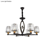 Vintage Crystal Block Ceiling Light - Tapered Design With 3/6 Hanging Lights For Dining Room In