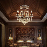 Vintage Crystal Draped Candle Chandelier Pendant Light In Rust 8 /