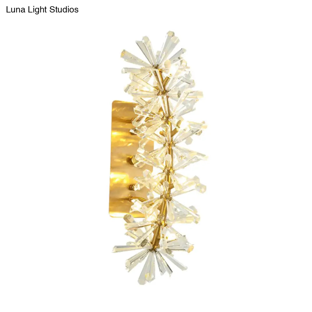 Vintage Crystal Sputnik Wall Sconce With 8 Lights - Gold Living Room Lighting Fixture