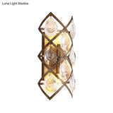 Vintage Crystal Wall Sconce - 2-Light Rustic Indoor Mount