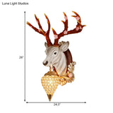 Vintage Crystal White/Brown Vanity Lamp - Teardrop Design 12.5/24.5 Width 1-Light Wall Mounted